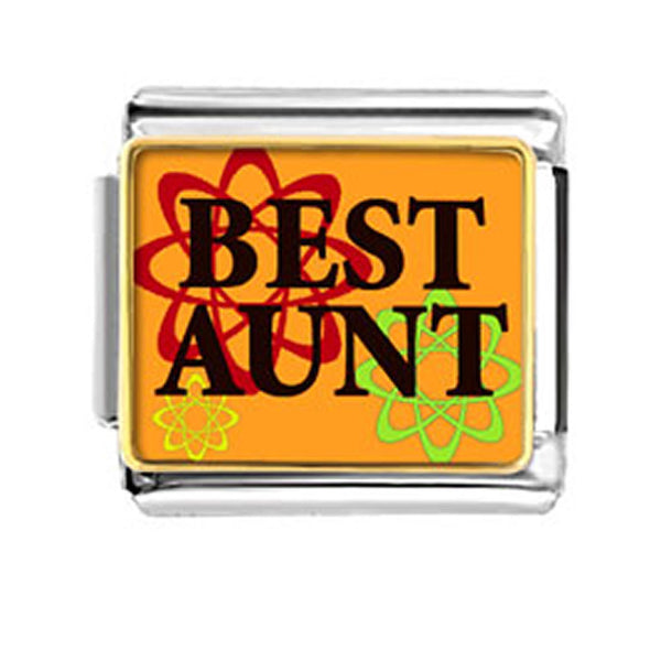 Best Aunt Italian Link Charm Stainless Steel for Italian Bracelet