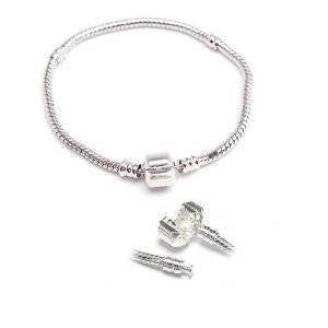 8.5" European Style Snake Chain Charm Bracelets Silver Plated - Sexy Sparkles Fashion Jewelry - 2