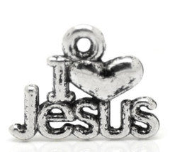 I Love Jesus Dangle Bead Spacer for Snake Chain Charm Bracelet - Sexy Sparkles Fashion Jewelry - 2