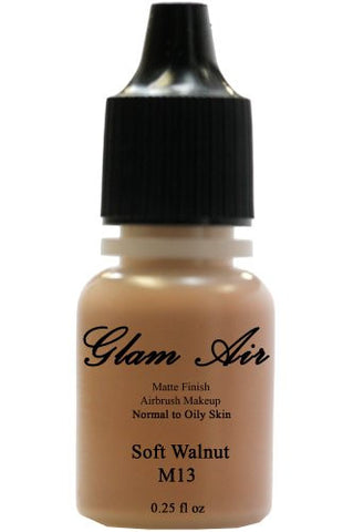 Airbrush Makeup Foundation Matte M13 Soft Walnut and M15 Summer Bronze Water-based Makeup Lasting All Day 0.25 Oz Bottle By Glam Air - Sexy Sparkles Fashion Jewelry - 2