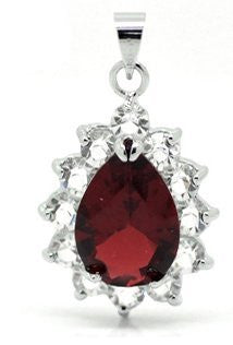 (1) Red Titanic Inspired Elegant Tear Drop Faceted Glass Crystal with Rhinestones