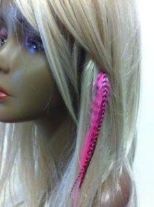 Clip on 4-6 Pink & Brown Feathers for Hair Extension 5 Feathers - Sexy Sparkles Fashion Jewelry