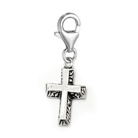 Clip-on Cross Charm Pendant for European Clip on Charm Jewelry w/ Lobster Clasp - Sexy Sparkles Fashion Jewelry - 2
