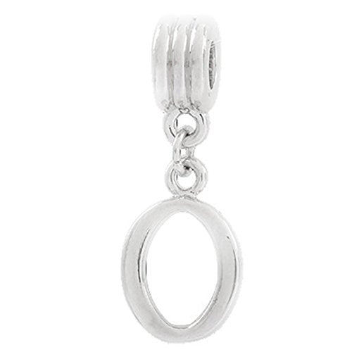 Number 0 Dangle Charm Bead for European Snake chain Charm Bracelet for Snake Chain Bracelet