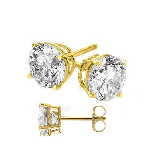 14 Karat Gold Overlay on 925 Sterling Silver Earrings. Top Quality Cubic Zirconia Round Stones - Sexy Sparkles Fashion Jewelry