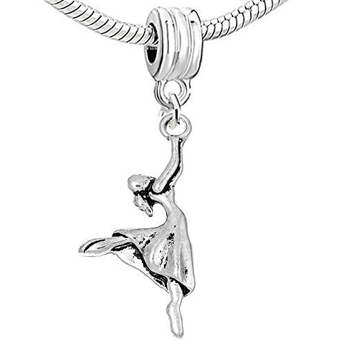 Ballerina Girl Dancing Charm Bead for European Snake Chain Charm Bracelet Sexy Sparkles Fashion Jewelry
