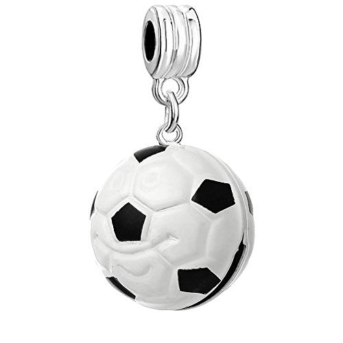 Christmas Ornament Soccer Ball Bead Compatible for Most European Snake Chain Bracelet