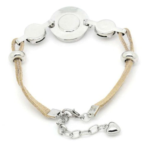 Khaki Velvet Chunk Lobster Clasp Bracelet & Extender Chain Fits Snaps Chunk Button - Sexy Sparkles Fashion Jewelry - 3