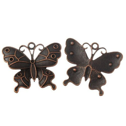 Antique Copper Butterfly Charm Pendant for Necklace - Sexy Sparkles Fashion Jewelry - 2