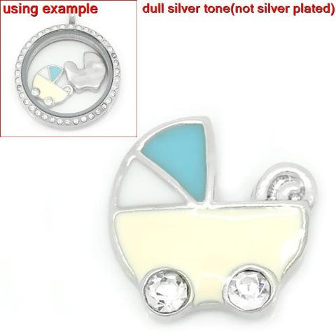 Stroller Floating Charms For Glass Living Memory Lockets - Sexy Sparkles Fashion Jewelry - 2
