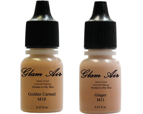 Glam Air Airbrush Water-based Foundation in Set of Two (2) Assorted Tan Matte Shades M10-M11 0.25oz