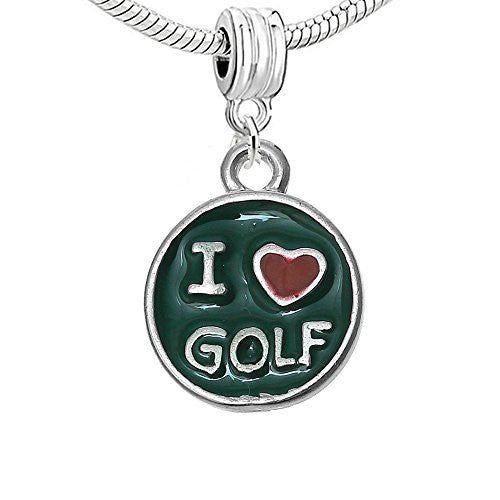 I Love Golf Charm European Bead Compatible for Most European Snake Chain Bracelet - Sexy Sparkles Fashion Jewelry