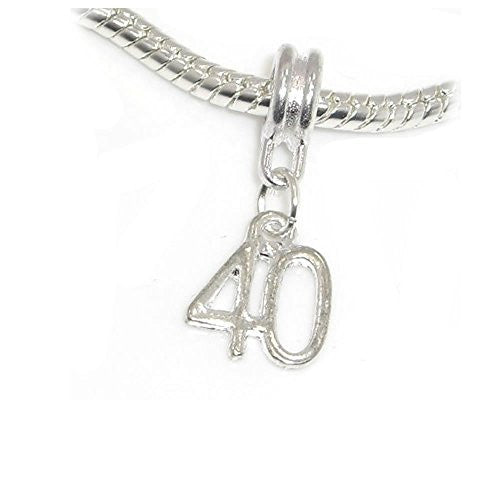 Number 40 Dangle Charm Bead for European Snake chain Charm Bracelet for Snake Chain Bracelet - Sexy Sparkles Fashion Jewelry