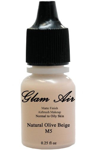 Glam Air Airbrush Makeup Foundation Water Based Matte M5 Natural Olive Beige (Ideal for Normal to Oily Skin) 0.25oz