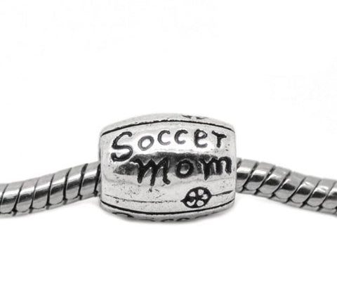 Soccer Mom, Soccer Ball and Running Shoe Bead European Bead Compatible for Most European Snake Chain Charm Bracelet - Sexy Sparkles Fashion Jewelry - 2