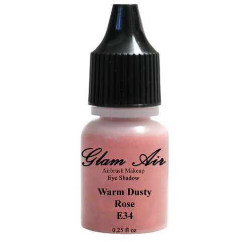 Set of Two (2) Shades of Glam Air Airbrush Eye Shadow Makeup E4 Copper Cocoa and E34 Warm Dusty Rose Water-based Formula Last All Day (For All Skin Types) 0.25oz Bottles - Sexy Sparkles Fashion Jewelry - 3