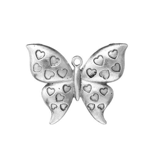 Butterfly w/ Heart Pattern Charm Pendant for Necklace