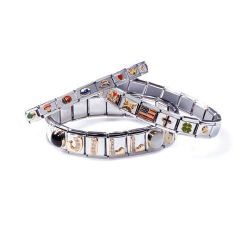 For Sis With Rhinestone Italian Link Bracelet Charm - Sexy Sparkles Fashion Jewelry - 2
