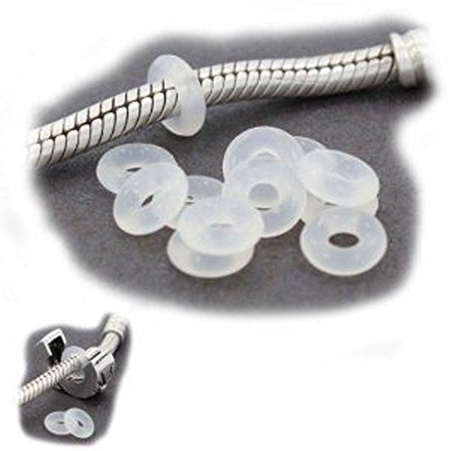 10 Silicone Stopper Bead Spacer Charm or Clip Over for snake Chain charm Bracelet