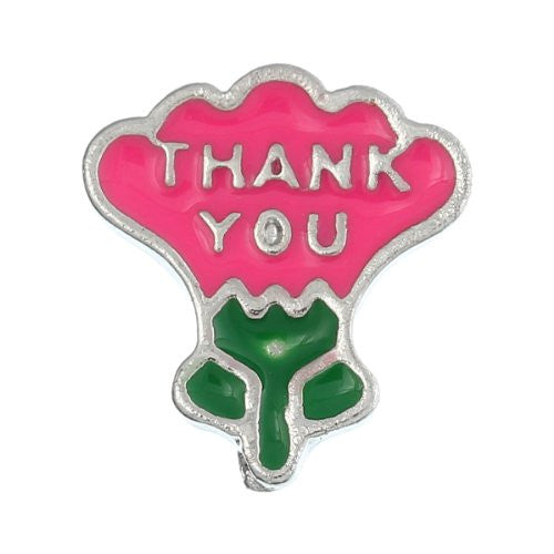 Thank You Floating Charms For Glass Living Memory Lockets - Sexy Sparkles Fashion Jewelry - 1
