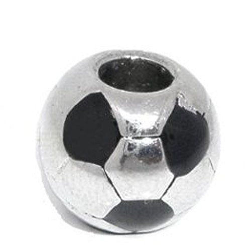 Soccer Ball European Bead Compatible for Most European Snake Chain Bracelet