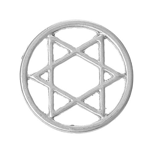 Star Of David Floating Charms Dish Plate for Glass Locket Pendants and Floating - Sexy Sparkles Fashion Jewelry - 1