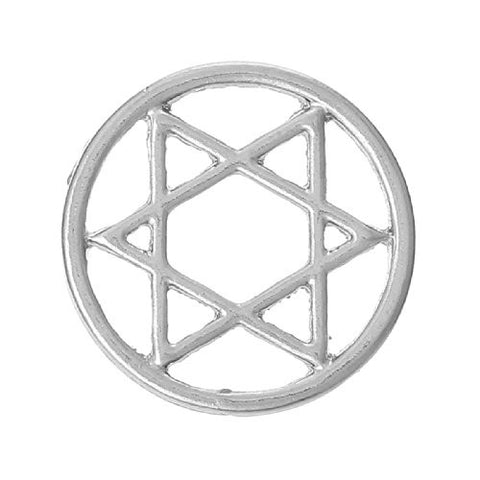 Star Of David Floating Charms Dish Plate for Glass Locket Pendants and Floating - Sexy Sparkles Fashion Jewelry - 1