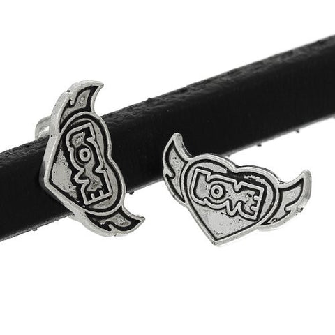 Charm Beads for Leather Bracelet/watch Bands or Wrist Bands (Heart Wing) - Sexy Sparkles Fashion Jewelry - 3