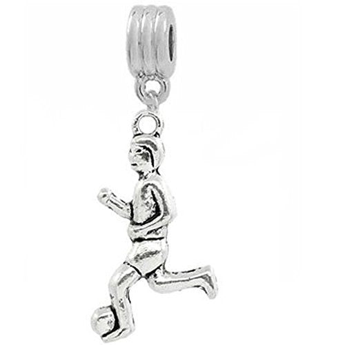 Soccer Player European Bead Compatible for Most European Snake Chain Bracelet - Sexy Sparkles Fashion Jewelry - 1