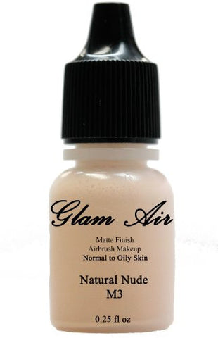 Airbrush Makeup Foundation Matte Finish M1 Fair Ivory and M3 Natural Nude Water-based Makeup Lasting All Day 0.25 Oz Bottle By Glam Air - Sexy Sparkles Fashion Jewelry - 3