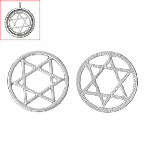 Star Of David Floating Charms Dish Plate for Glass Locket Pendants and Floating - Sexy Sparkles Fashion Jewelry - 3
