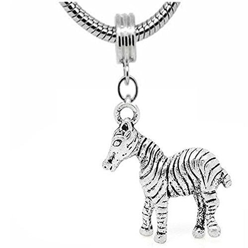 Zebra Dangle Charm Beadfor snake Chain charm Bracelet. - Sexy Sparkles Fashion Jewelry - 1