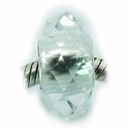 10 Clear Faceted Murano Glass Charm European Bead Compatible for Most European Snake Chain Bracelet (Clear Diamond)