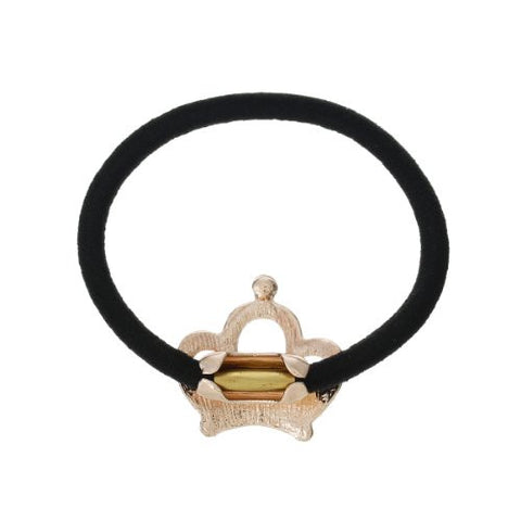 Nylon Cirlce Ring Hair Band Ponytail Holder Black Acrylic Imitation Pearl Choose Your Style From Menu (Crown) - Sexy Sparkles Fashion Jewelry - 2
