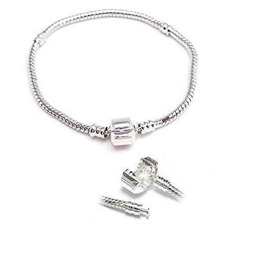 7.5 Inches European Style Snake Chain Bracelet Fits European Charms