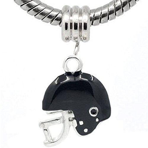 Football Helmet Bead European Bead Compatible for Most European Snake Chain Charm Bracelet