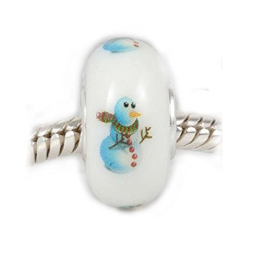 Christmas Snowman Murano Glass European Bead Compatible for Most European Snake Chain Bracelet - Sexy Sparkles Fashion Jewelry