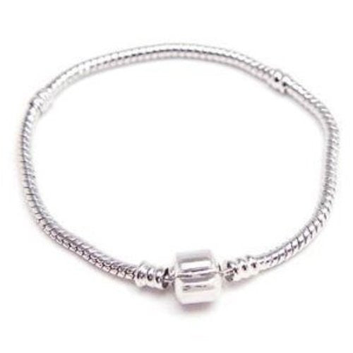 8.5 Inches Snake Chain Bead Barrel Clasp European Bracelet fits European Charms - Sexy Sparkles Fashion Jewelry - 1