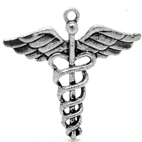 Caduceus Symbol of Medicine Charm Pendant