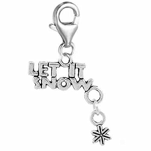 Let If Snow Pendant for European Clip on Charm Jewelry w/ Lobster Clasp - Sexy Sparkles Fashion Jewelry - 1