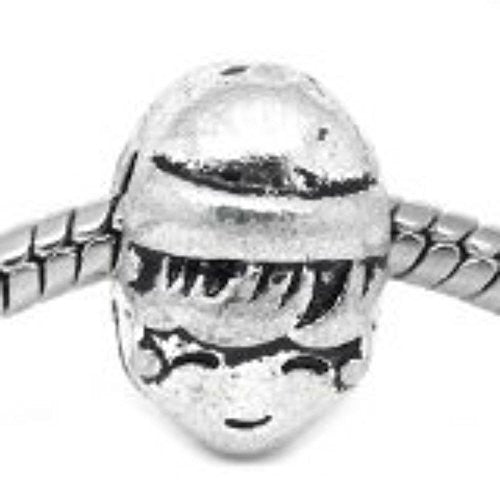 Young Boy Head Charm European Bead Compatible for Most European Snake Chain Bracelet - Sexy Sparkles Fashion Jewelry - 1