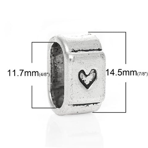 Charm Beads for Leather Bracelet/watch Bands or Wrist Bands (Heart) - Sexy Sparkles Fashion Jewelry - 2