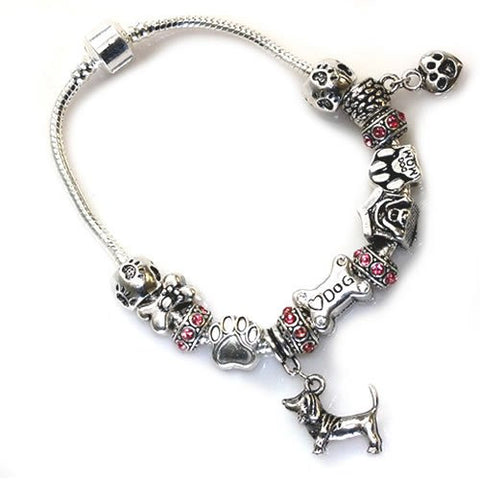 8" Dog Lovers Snake Chain Charm Bracelet with Charms - Sexy Sparkles Fashion Jewelry - 2