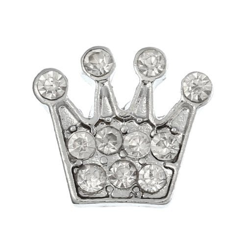 Crown Floating Charms For Glass Living Memory Lockets - Sexy Sparkles Fashion Jewelry - 1