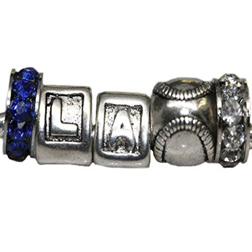 Dodgers Theme Charm Beads for Snake Chain Charm Bracelet