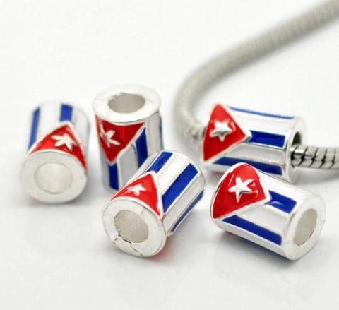 " Cuba Flag " Bead Charm for European Snake Chain Charm Bracelet - Sexy Sparkles Fashion Jewelry - 2