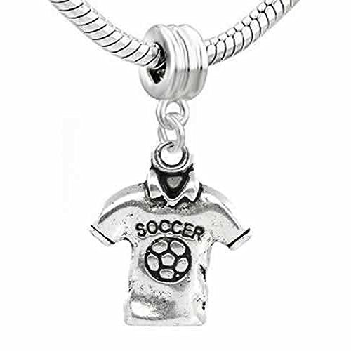 Soccer Polo Shirt Charm Dangle European Bead Compatible for Most European Snake Chain Bracelet - Sexy Sparkles Fashion Jewelry