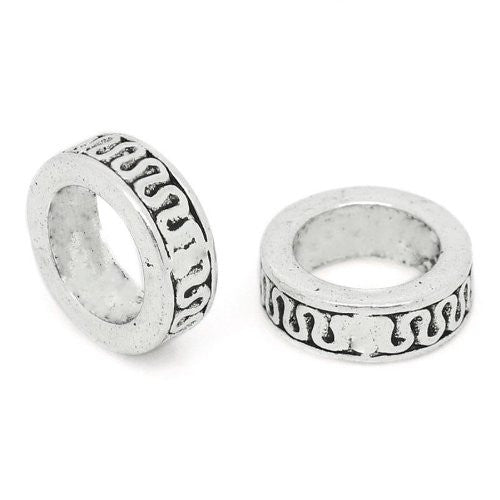 Round Style Bead Charm Spacer European Bead Compatible for Most European Snake Chain Bracelets - Sexy Sparkles Fashion Jewelry - 1