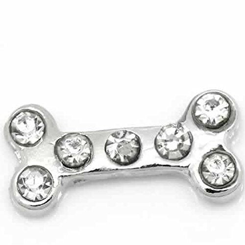 Dog Bone Floating Charm For Glass Living Memory Lockets - Sexy Sparkles Fashion Jewelry - 1
