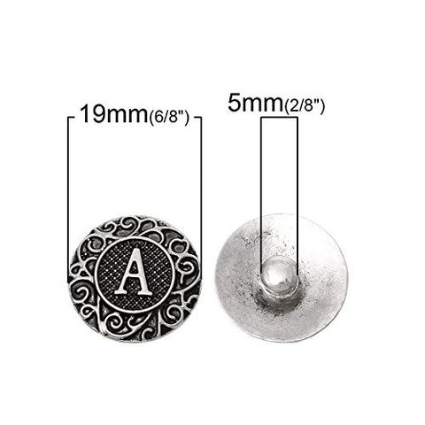 Alphabet Letter A Chunk Snap Button or Pendant Fits Snaps Chunk Bracelet - Sexy Sparkles Fashion Jewelry - 3
